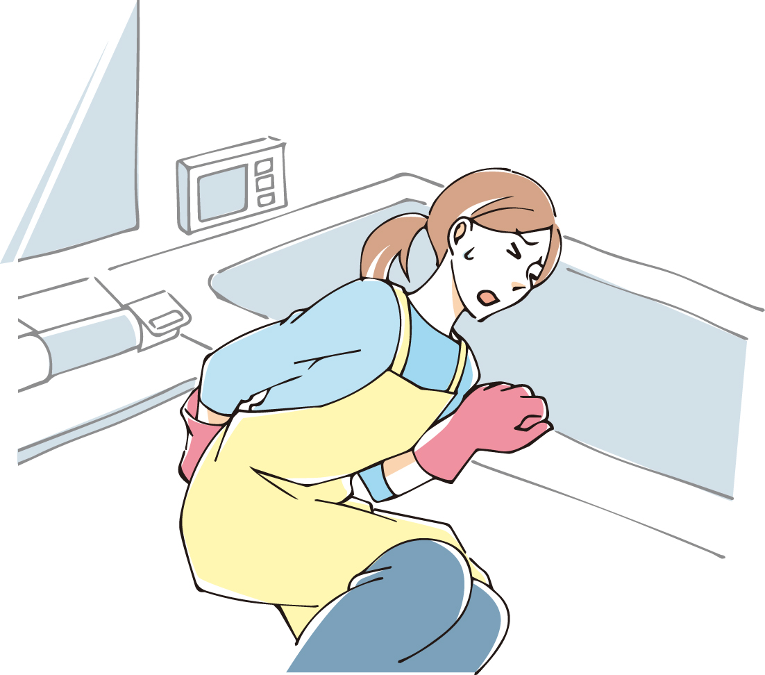家事の最中に腰痛が起こる主婦